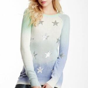Wildfox Star Gazer Sweater Sequin Stars Pastel Ombre S Dreamy Pastel